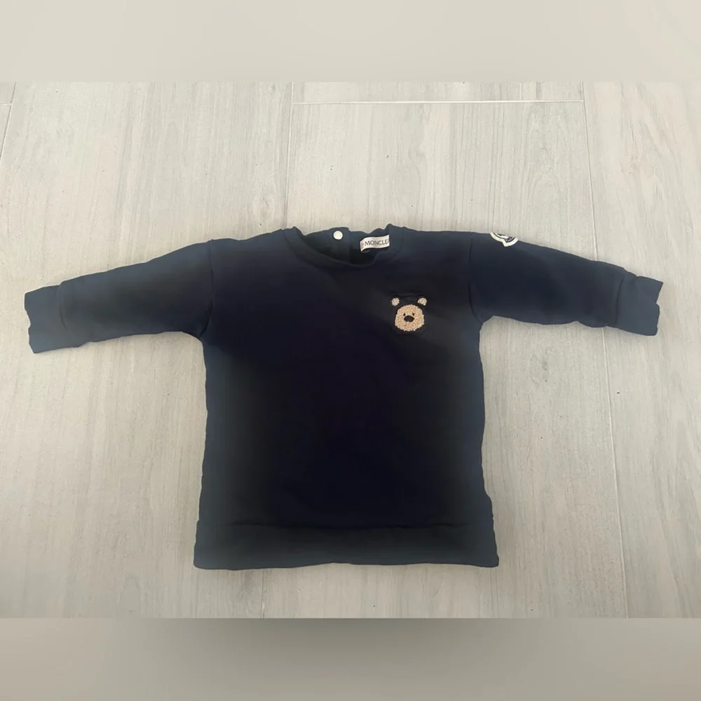 Moncler Kids Navy Sweatshirt with Bear Patch
